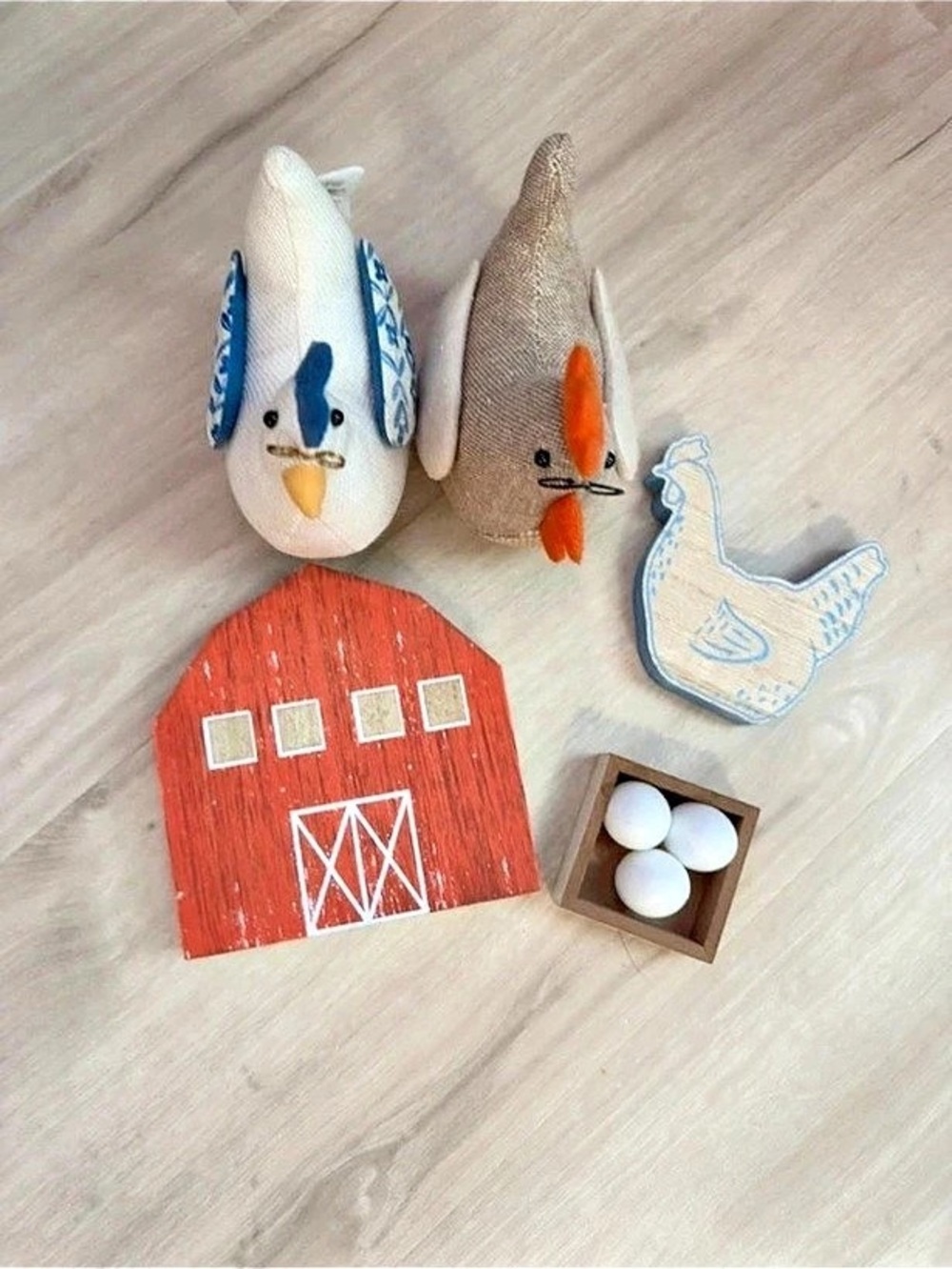 Rustic Farmhouse Chicken Rooster Barn Decor Set Cottage Country